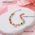 Women's titanium steel bracelet with oil-filled heart pendant in gold or steel finish