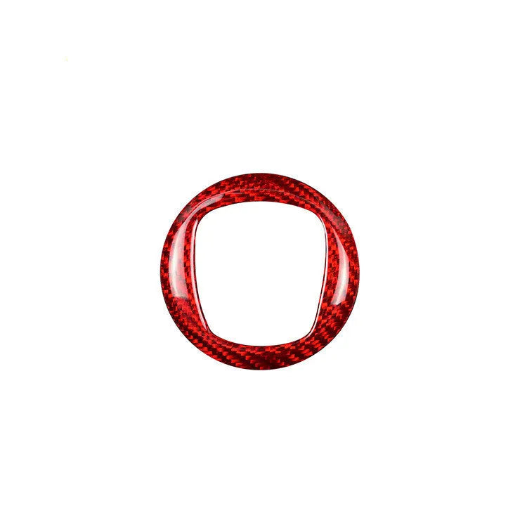 Real dry carbon fibre steering wheel decorative sticker frame in black and red colour options