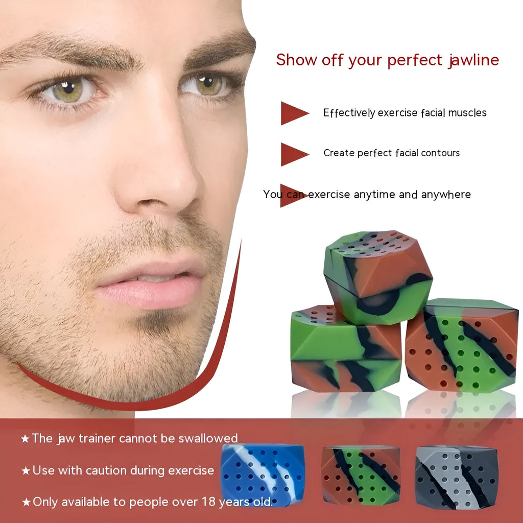 Camouflage pattern facial muscle fitness balls for masseter exercise and jaw training