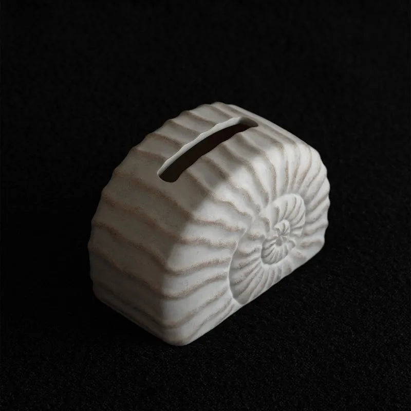 Conch ramble coloured resin tissue box decoration with modern simplicity design