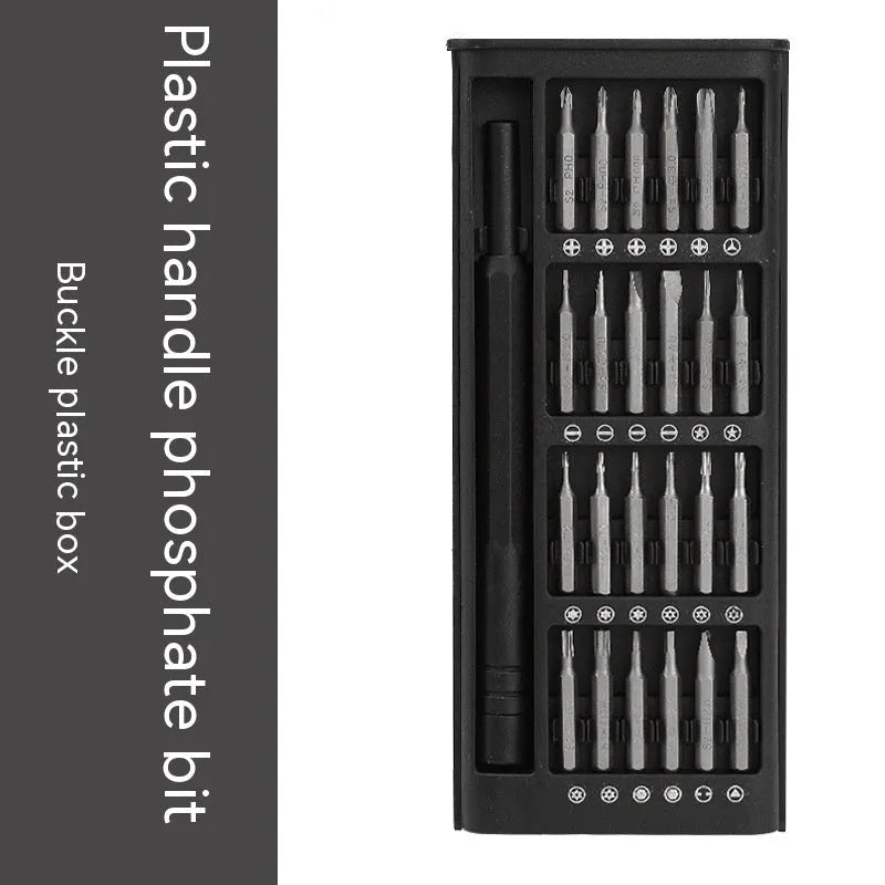 24-in-1 precision magnetic screwdriver repair set with carbon steel bits and chrome vanadium steel shaft on white background