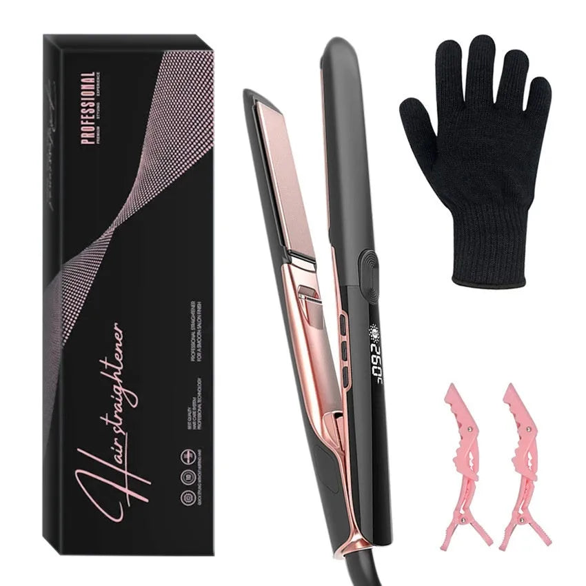 Hair straightener with temperature display and anion technology for hair styling