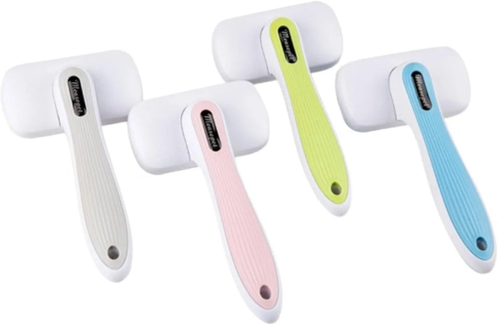 Automatic pet hair removal comb with one-click needle system in blue colour