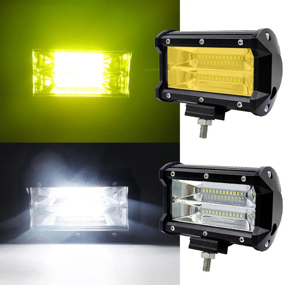 5-inch 24LED 72W dual row LED work light in all-black die-cast aluminium housing with bracket mount
