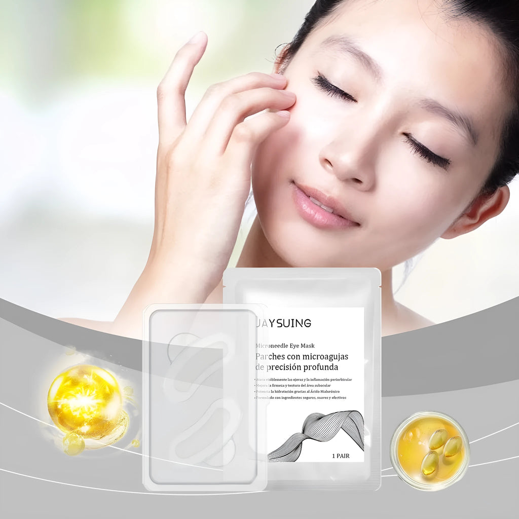 Micro needle hydrogel eye mask patch with hyaluronic acid and peptides for under-eye dark circles
