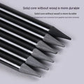 Set of nine graphite and carbonised wooden drawing pencils displayed on a suction card packaging.