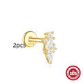S925 sterling silver geometric kite shape earrings with chain tassel and rhinestone details