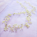 Bride's long hair band with crystal and pearl decoration in silver colour option