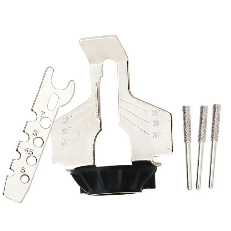 Silver metal chain grinding machine accessory with 20mm length and 100-tooth band saw blade configuration
