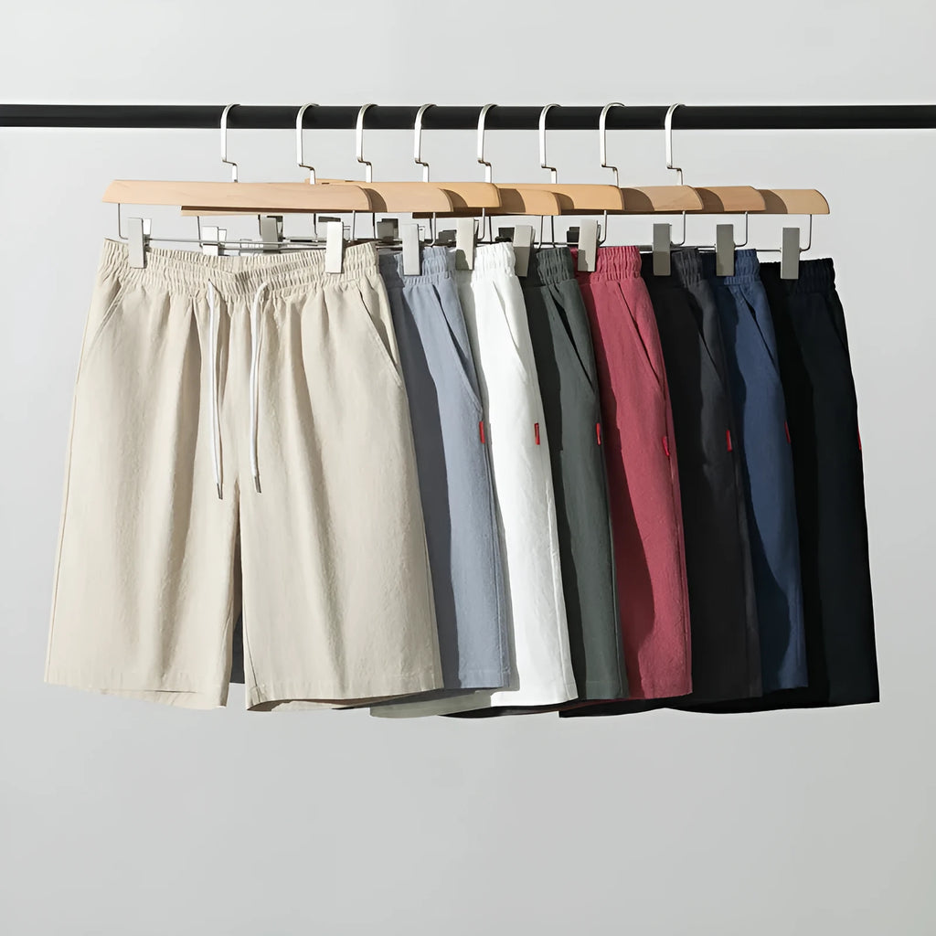 Solid colour cotton linen cropped pants with drawstring mid waist in multiple colour options