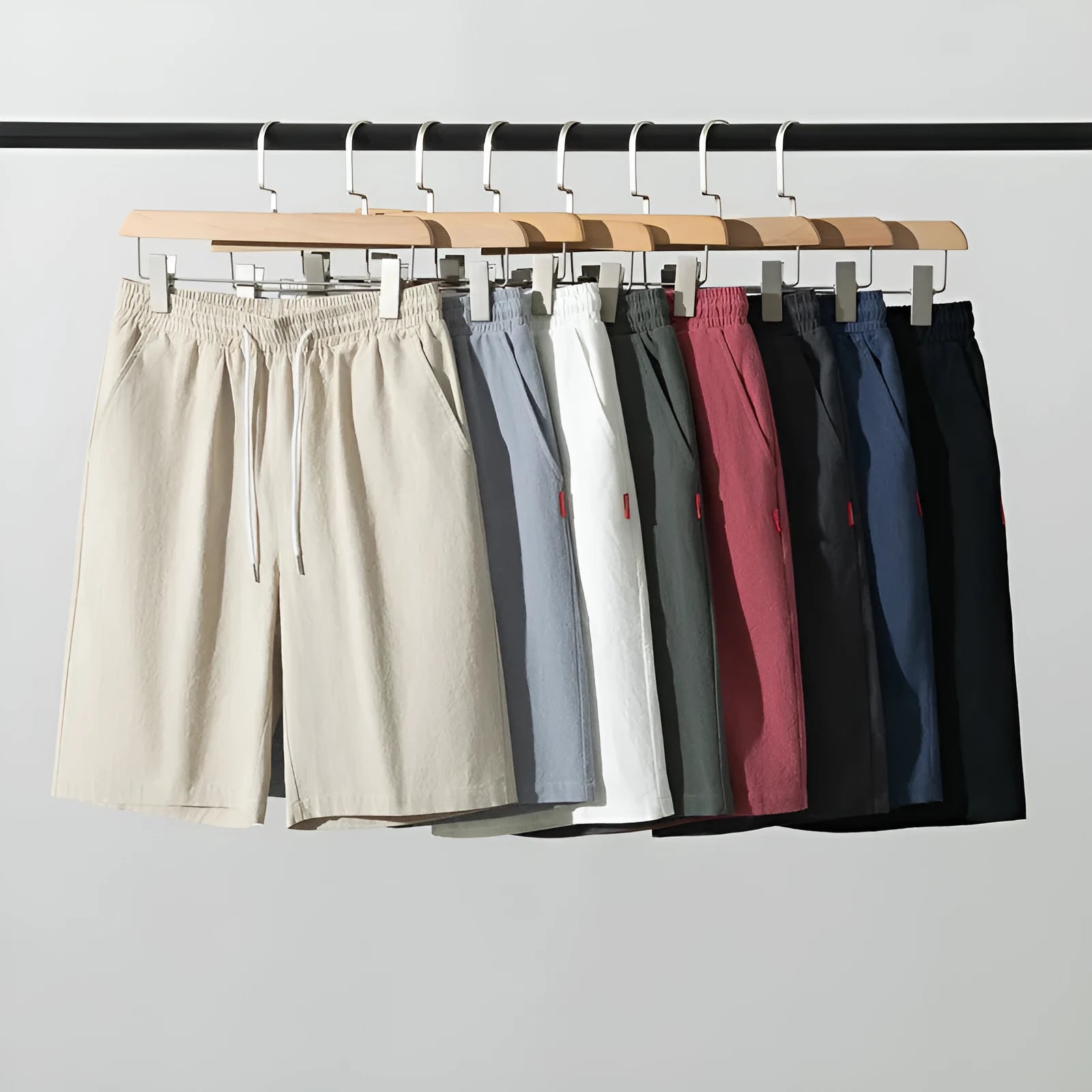 Solid colour cotton linen cropped pants with drawstring mid waist in multiple colour options