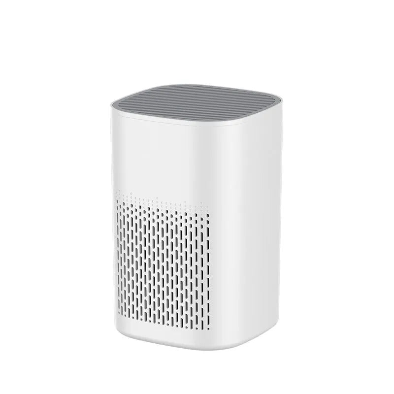 Desktop air purifier unit with simple design for placement on office or home surfaces