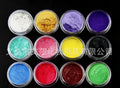 12 pcs mica pigment powder eye shadow set in clear jars, vegan natural shimmer for eyes lips and nail art