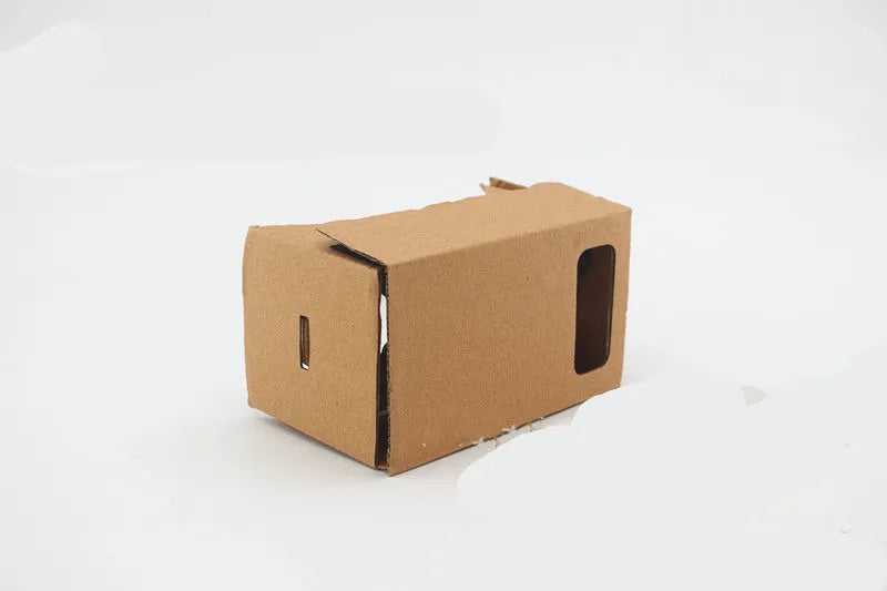 Pink and white foldable cardboard VR glasses viewer for 6-inch mobile phones