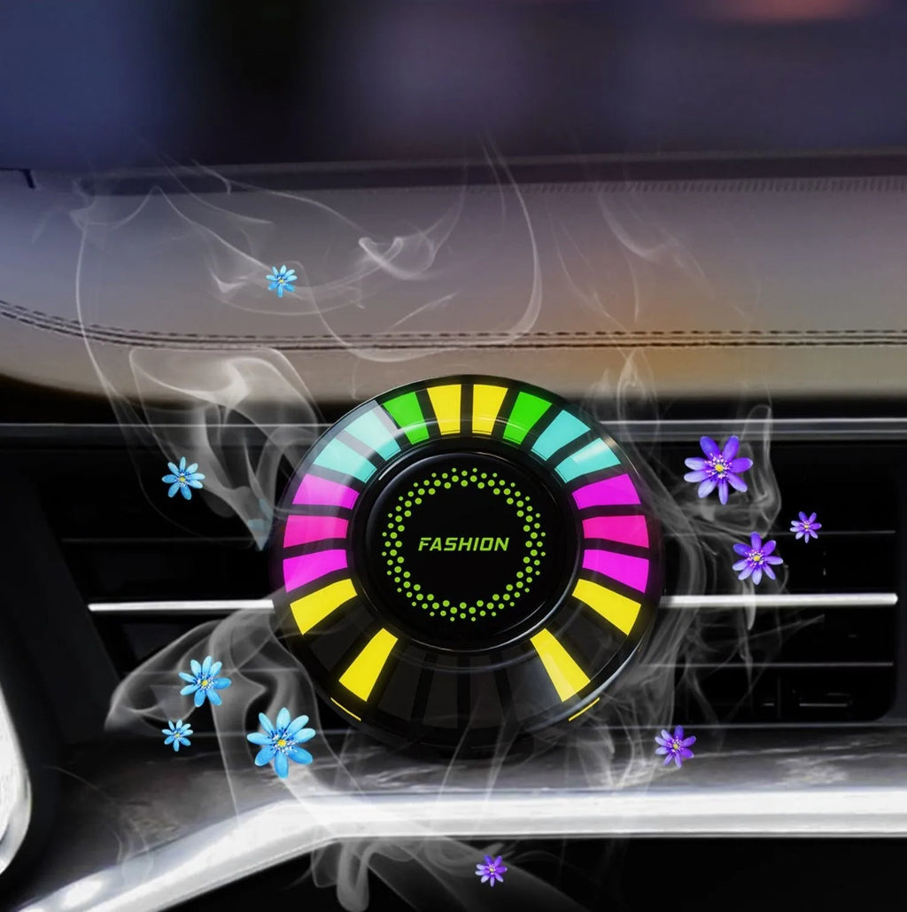 Car air vent atmosphere light with RGB lighting and aromatherapy diffuser