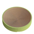 Round green and white cat scratching board with replaceable refills, 55cm diameter