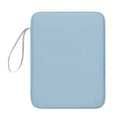 Imitation leather fabric tablet protective case in light grey, black, pink or sky blue colour.