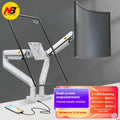 Dual screen computer monitor desktop rack with aluminium alloy bracket and mechanical height adjustment mechanism