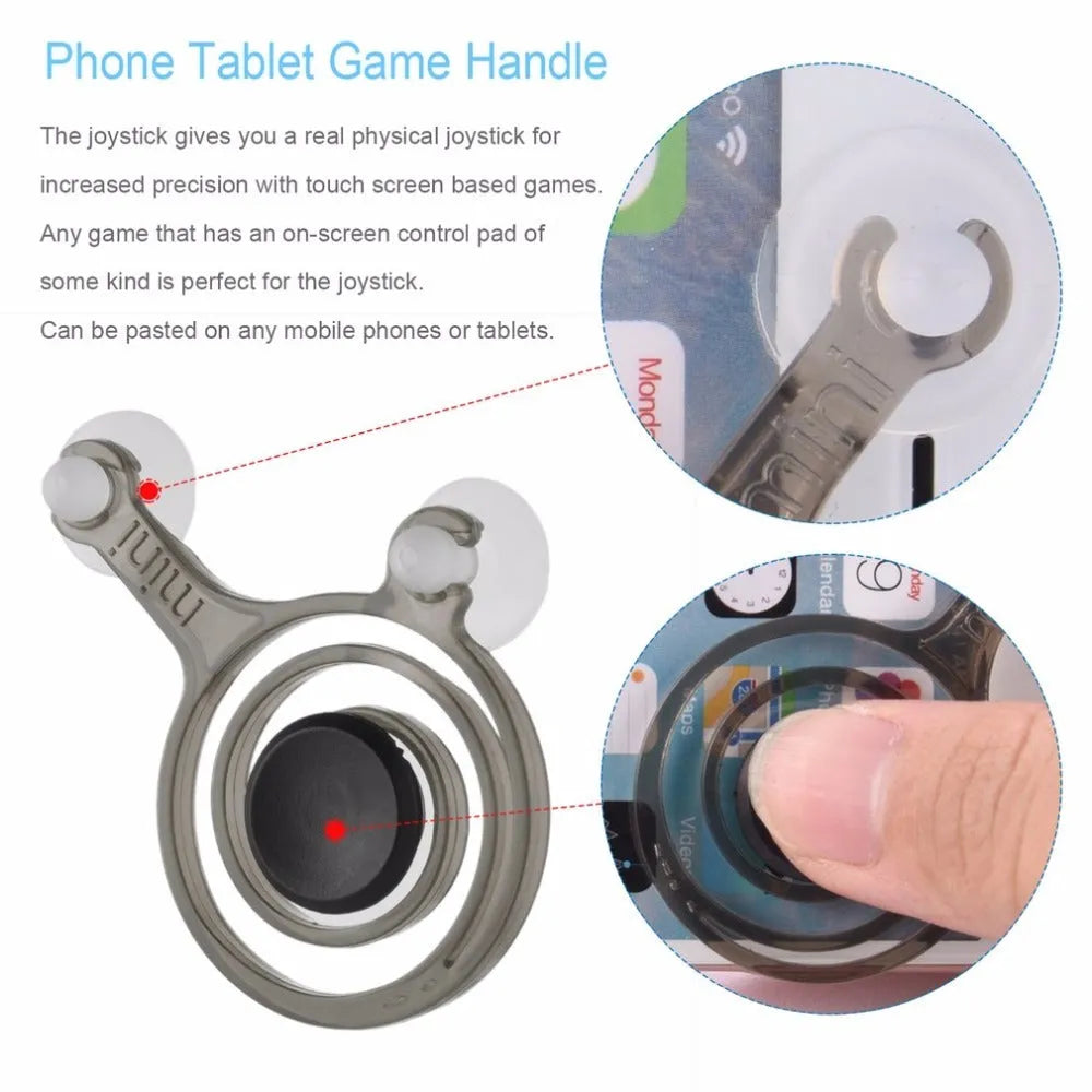 Pair of clear mobile gaming joysticks with coloured accents for touch screen control enhancement