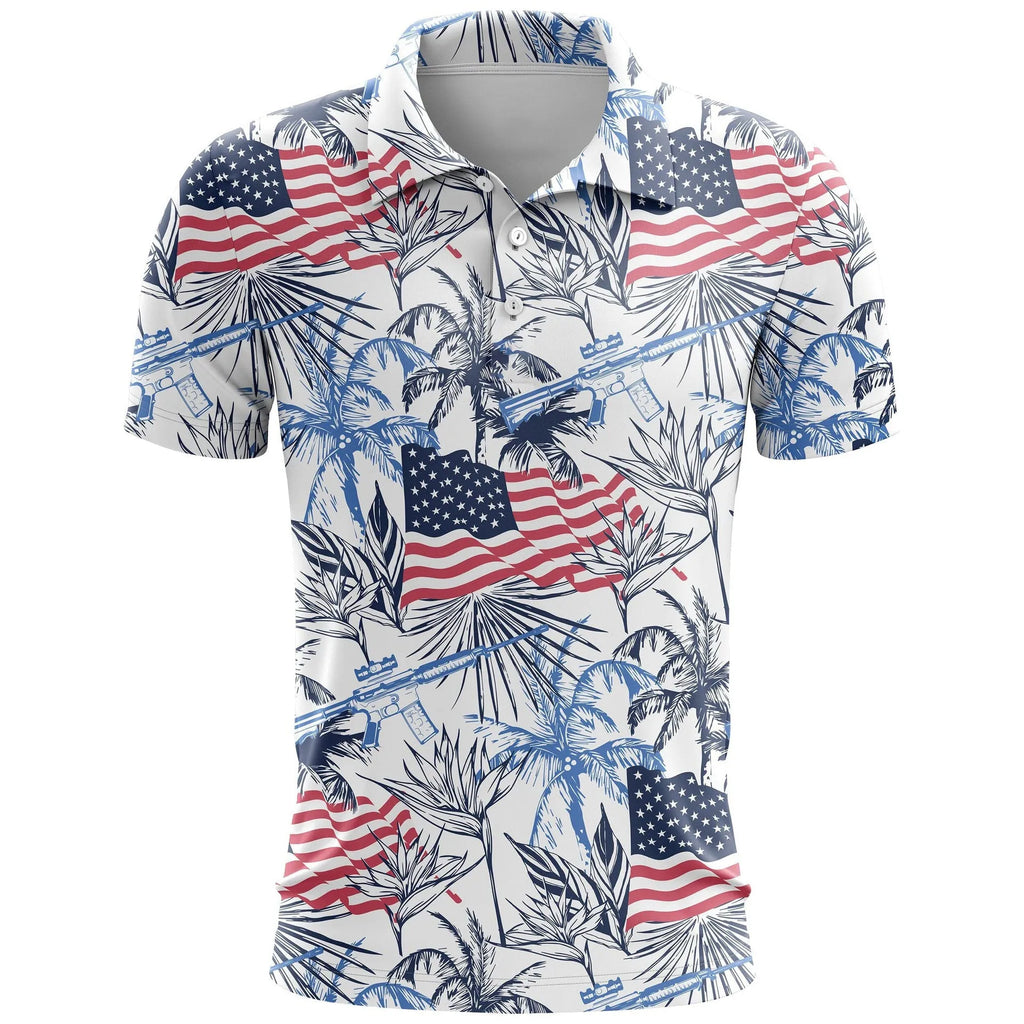 Loose fit short sleeve sports top with a printed design on bird eye cloth fabric, shown in one of multiple available colours.