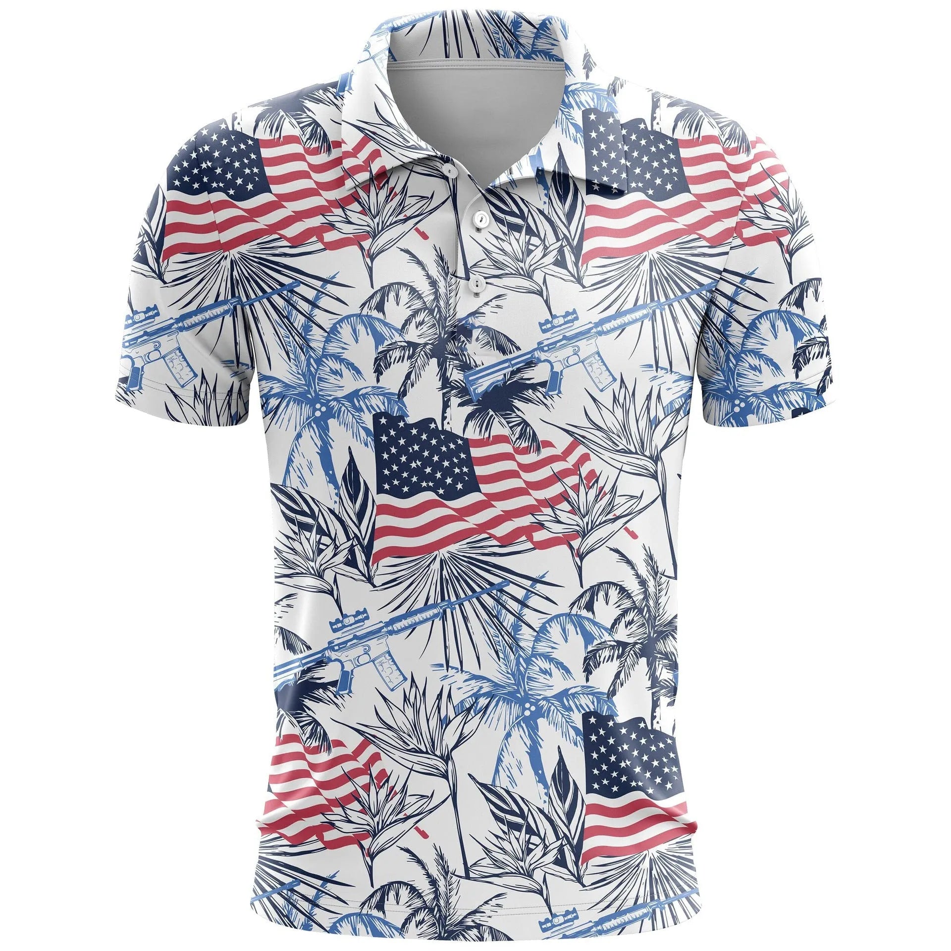 Loose fit short sleeve sports top with a printed design on bird eye cloth fabric, shown in one of multiple available colours.