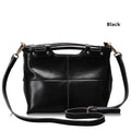 European and American retro solid colour women's leather messenger bag in genuine first layer cowhide, black colour