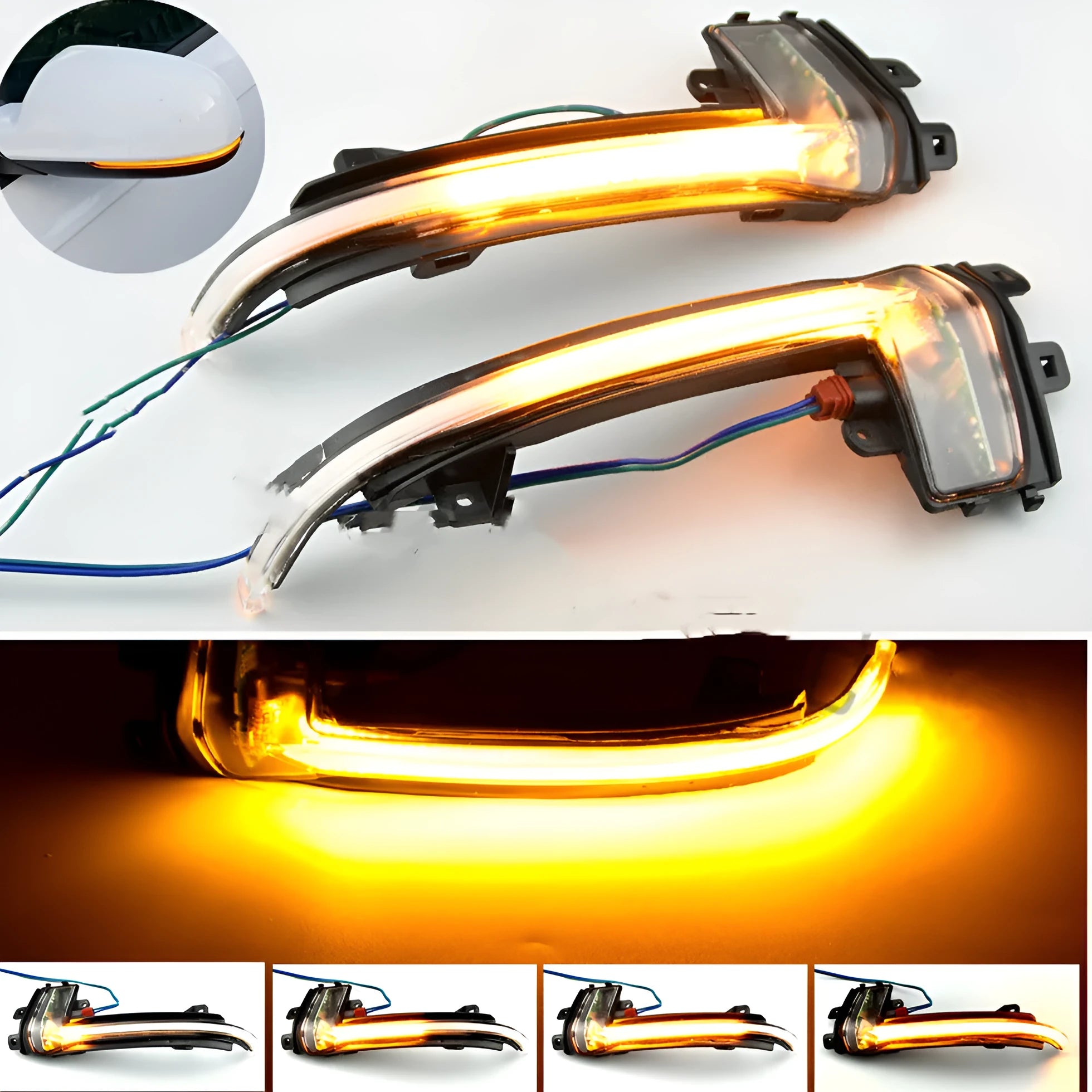 Dynamic LED mirror turn signal indicator light for B8 B8.5 models blackened lens