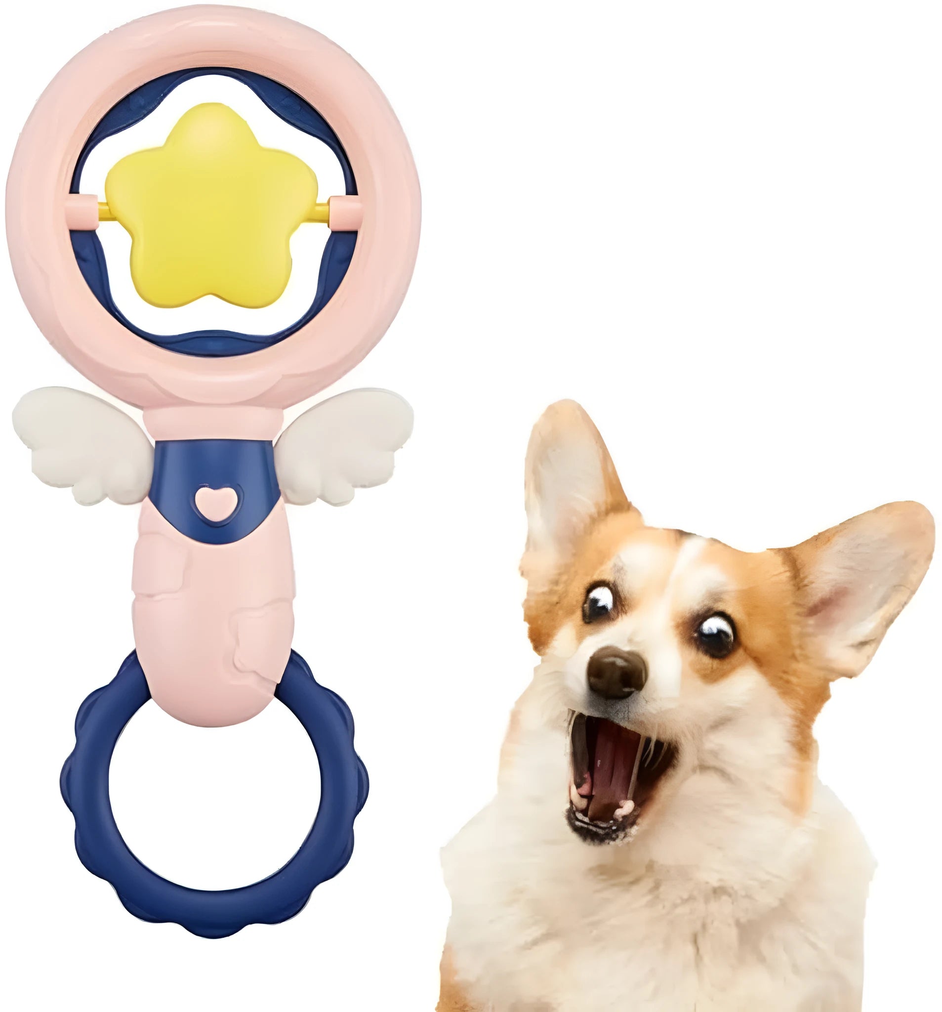 Interactive dog toy set – durable chew toys for aggressive chewers, squeaky and dental toys for large breeds, pink