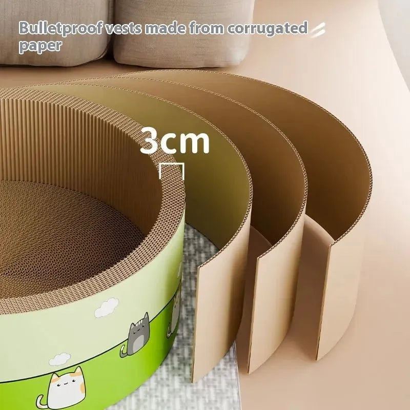 HK round deep pit cat scratch board in 45-50cm size with corrugated paper construction