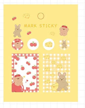 Sweet Notes PVC index stickers in twelve colours displayed on a white background