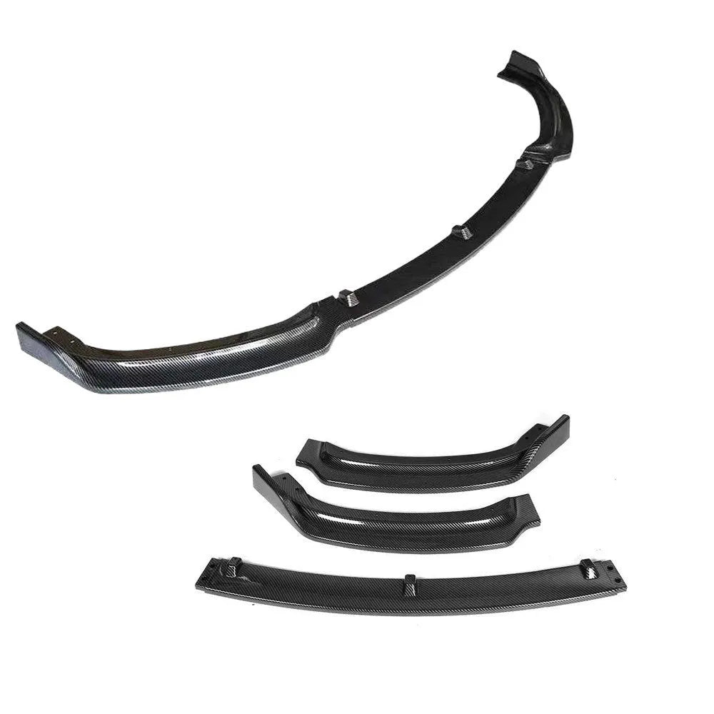 BMW 3 Series front lip spoiler in bright black polypropylene for F30 F35 models