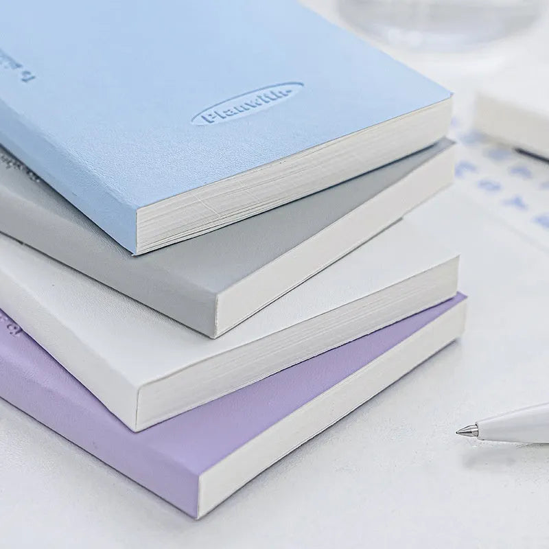 Embossed visual metre book notebook showing cover colours and 80 sheets of 100g white cow paper