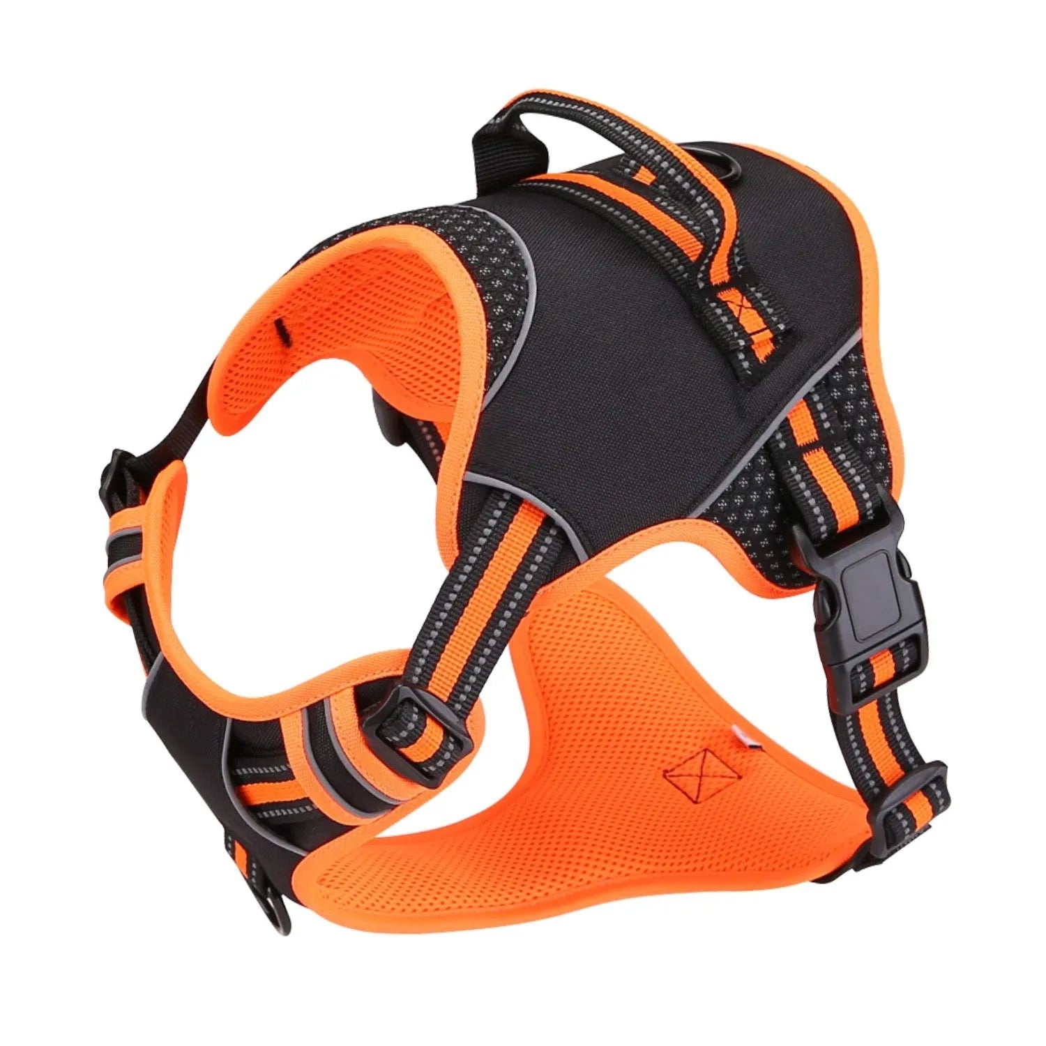 Pet harness dog traction strap in orange polyester anti breaking loose design for outdoor training