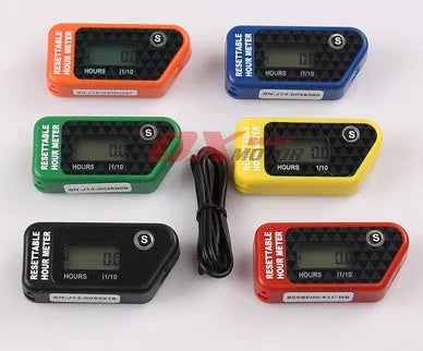 Black waterproof LCD maintenance reminder timer for vehicle and generator service intervals