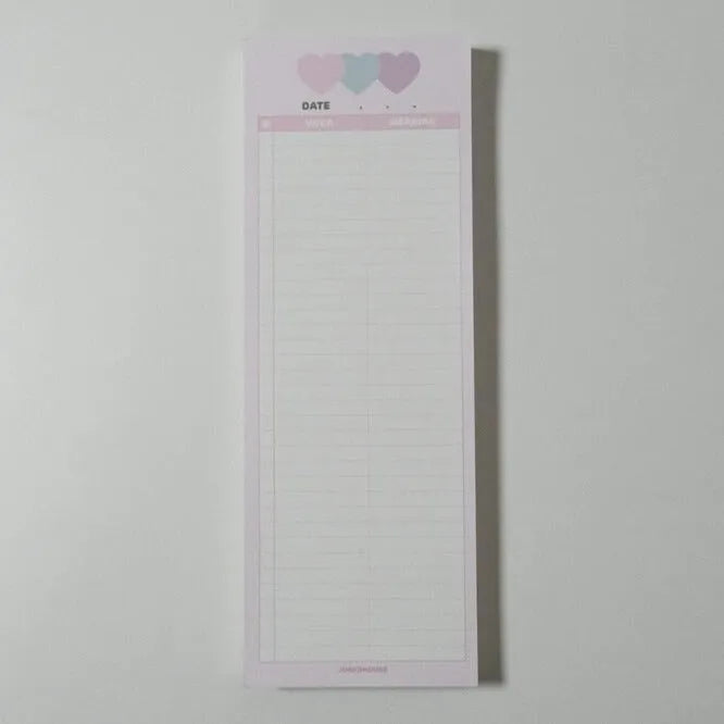 Vertical double-sided learning notepad with coloured cover in half B5 size 9.1x25.7cm