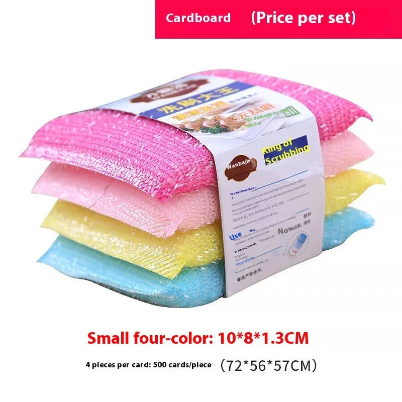 Pinstripe fabric dishwashing sponge mop in macaron colours measuring 12x8.5x1.5cm