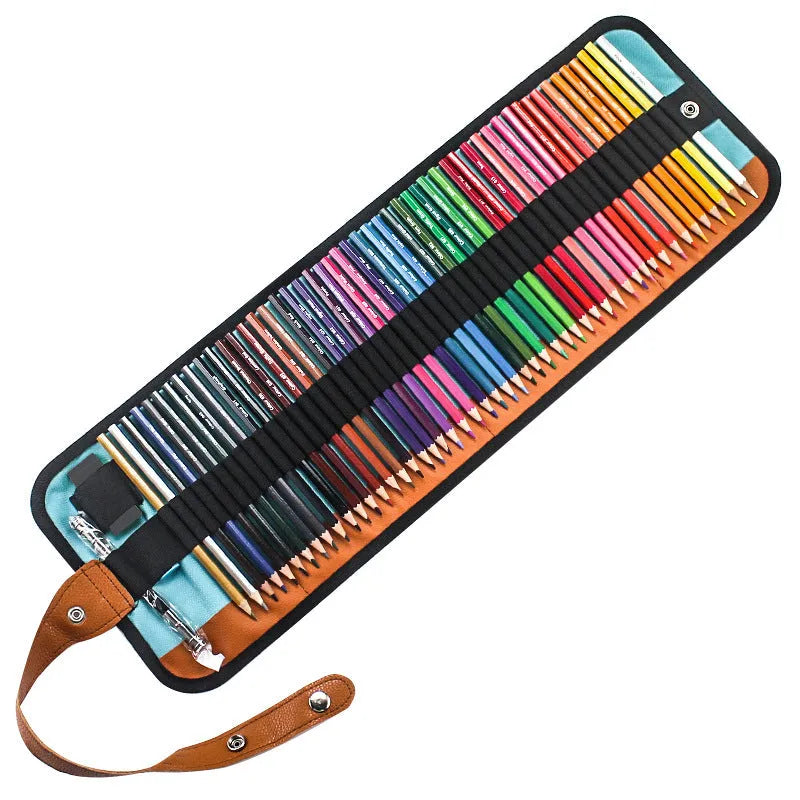 50 colour basswood pencil set for oily painting in a wooden case