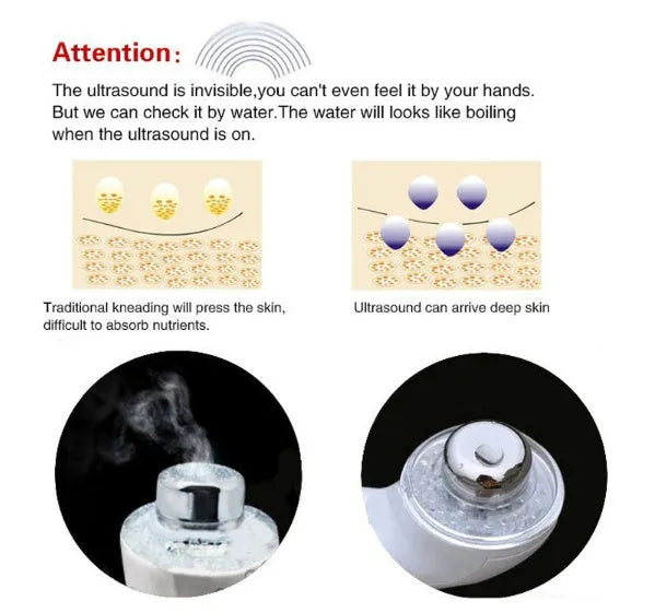 3MHZ LED colour photon massager with 36 adjustable R/G/B phototherapy modes, 150g, 17.5 x 4.7 x 4.4cm, for facial and body skincare
