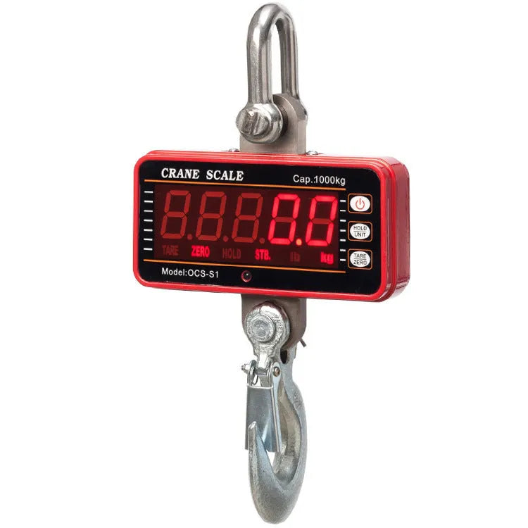 Orange electronic crane scale with digital display for 500kg loads