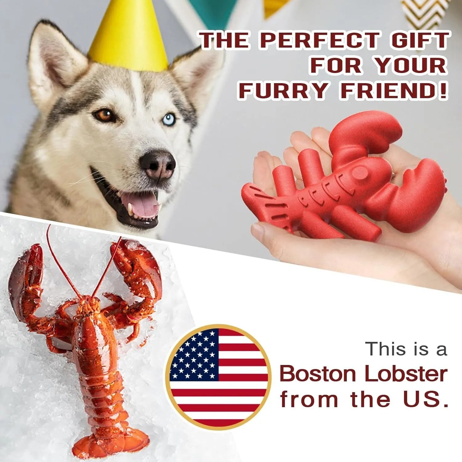 Red hard dog chew toy for aggressive chewers, shown next to a ruler indicating its 170mm length.