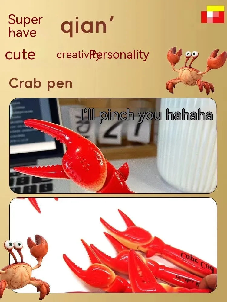 Ballpoint pen with crab claw pressing can clip mechanism for interactive writing