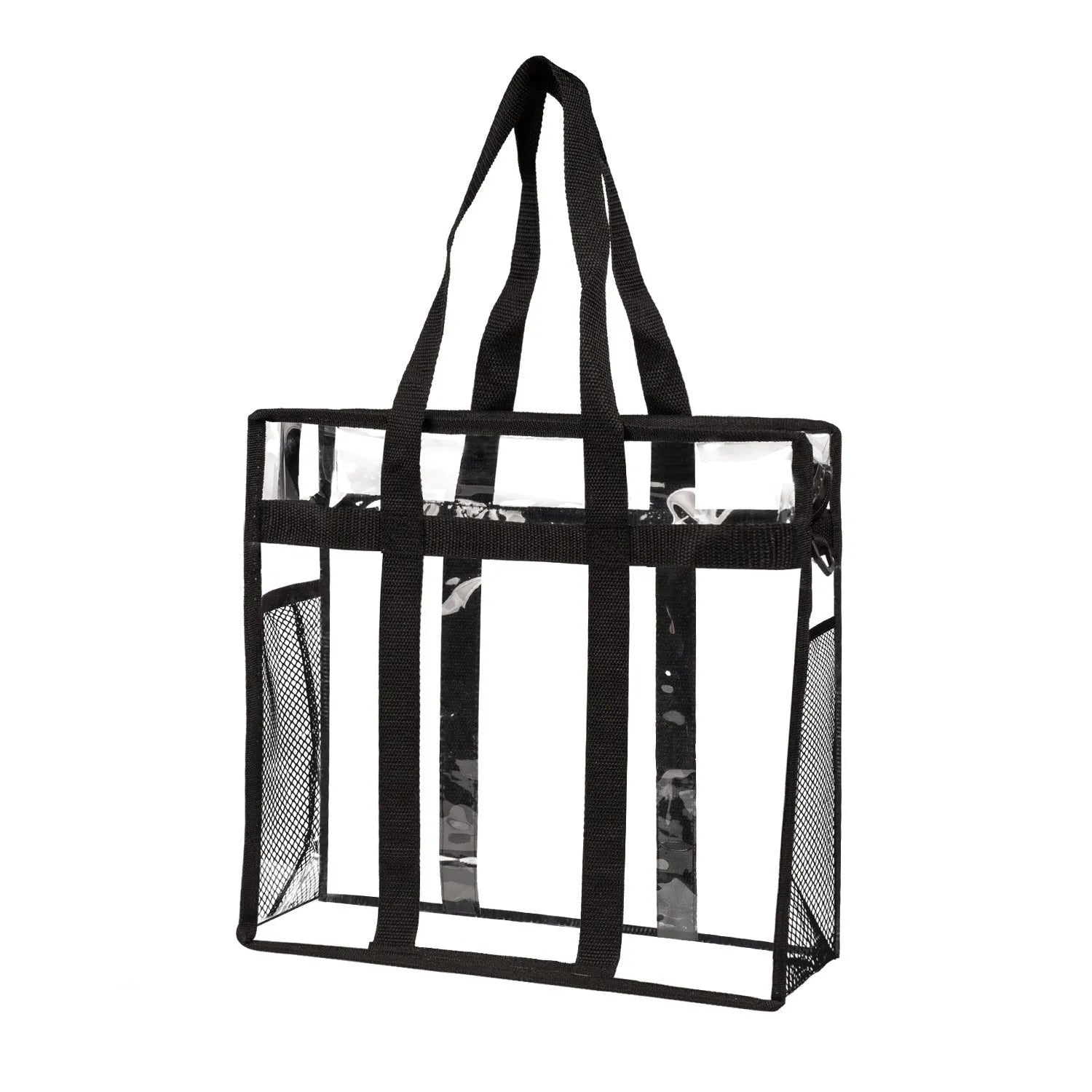 Transparent PVC women's crossbody messenger bag with three-dimensional pocket and adjustable shoulder straps