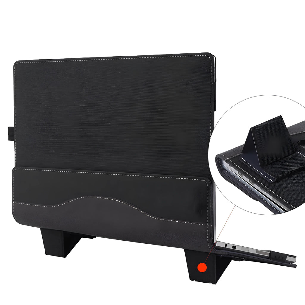 Black imitation leather protective sleeve for Microsoft Laptop6 laptop with bracket design