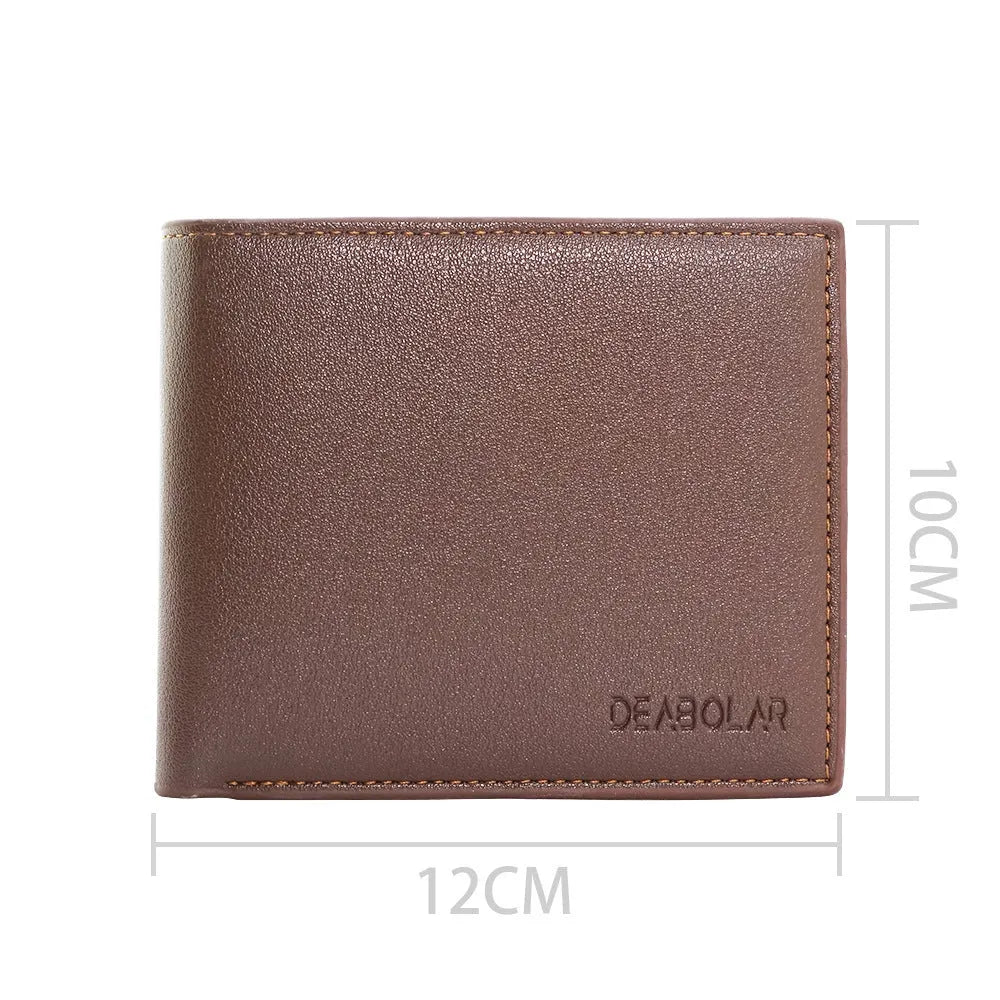 Men's brown leather zip-around wallet with seven compartments measuring 7 cm