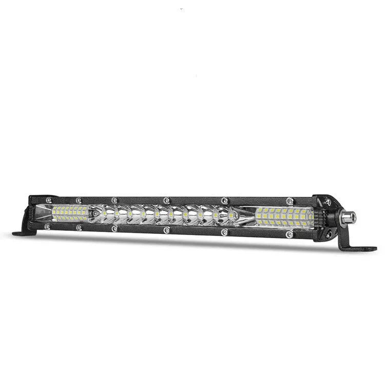 LED ultra-thin single row strip light in aluminium housing, white light, for roof or bumper mount