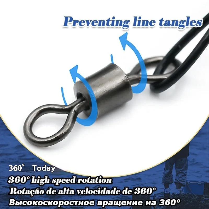 Ten coiled green steel wire fishing traces with double buckle pins, each measuring 54cm long.