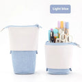 Corduroy telescopic stationery case with drop-down front panel in six colour options