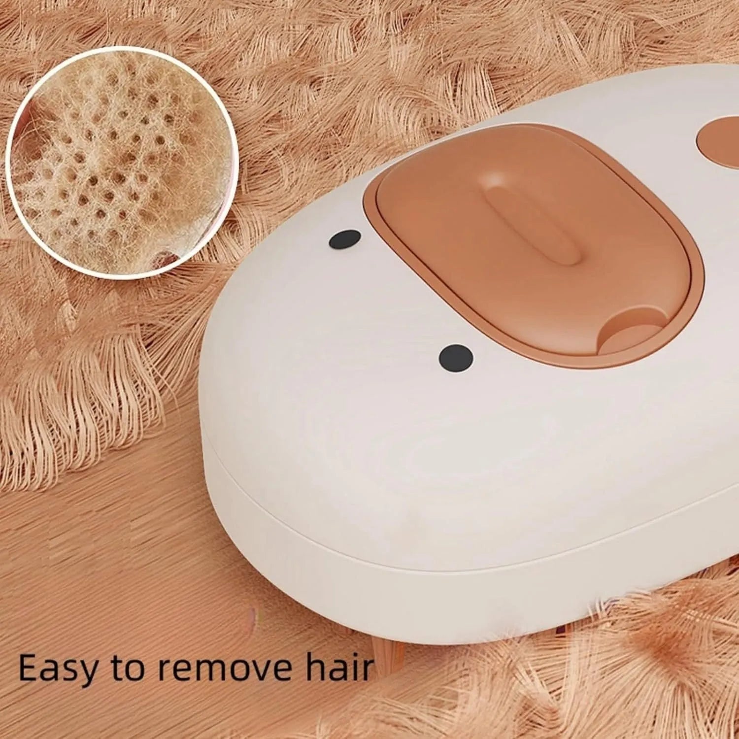 White rechargeable steam pet brush with soft rubber teeth and water tank for grooming dogs and cats.