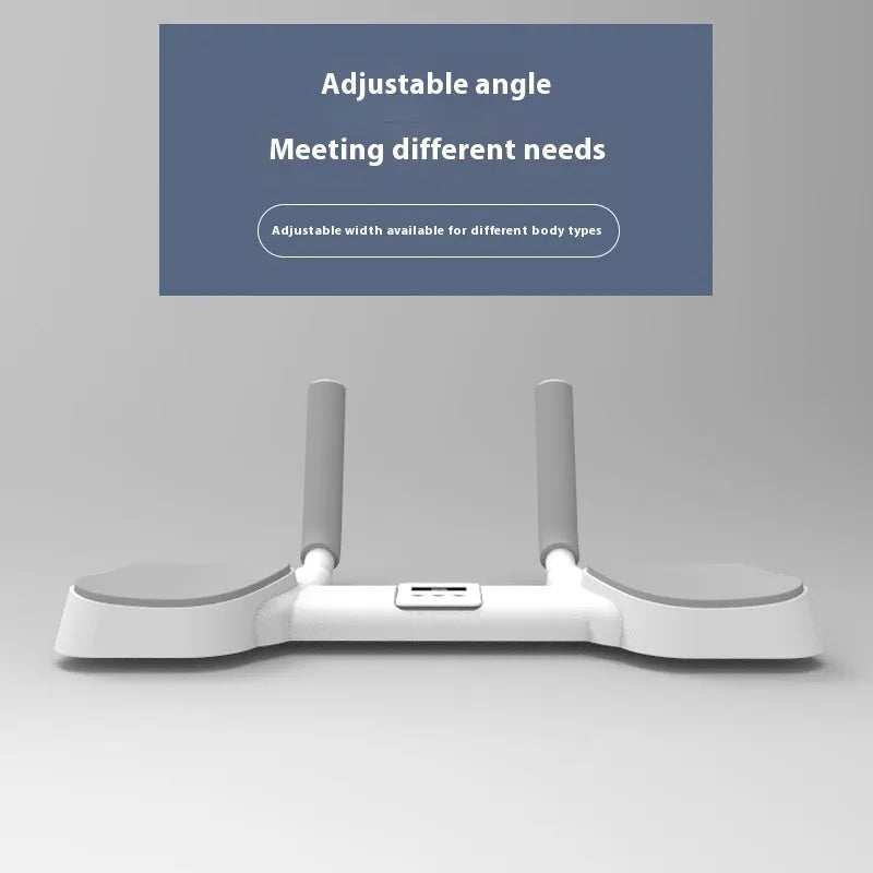 White household flat support trainer with alloy aluminium frame on a wooden floor.