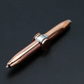 Multifunctional finger gyro ballpoint pen set in black, gold, and silver colours on a white background